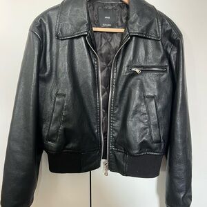 Mango Black Leather Jacket